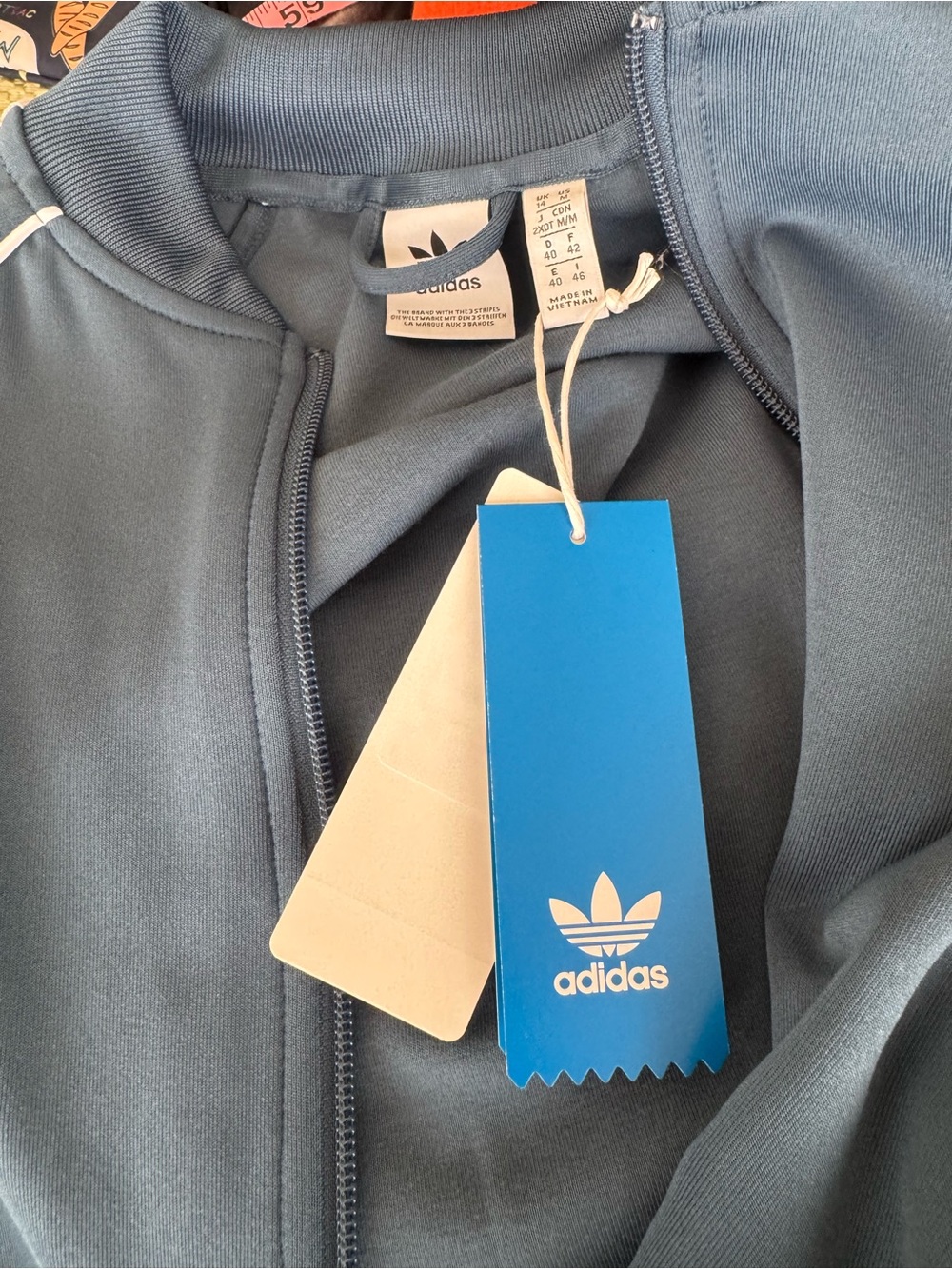 Adidas Original Medium Super Startt Dark Steel Track Jacket w/White Stripe NWT - Picture 12 of 14